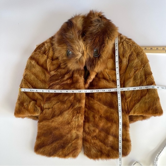 Vintage 1940’s Fur Cape Shrug Fox - Picture 8 of 16